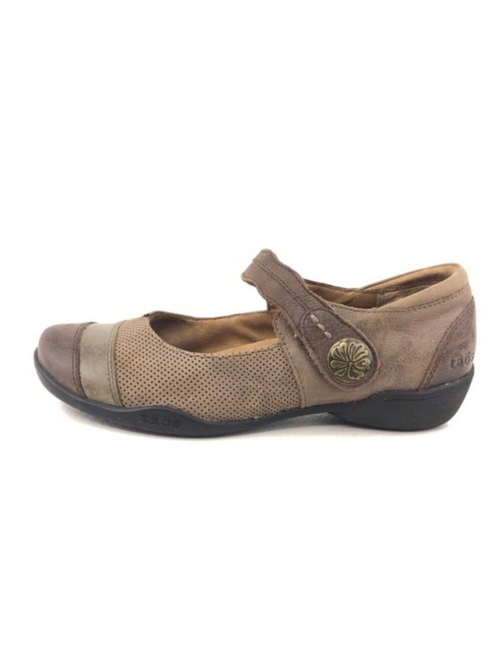 Taos Bravo Brown Leather Mary Jane Shoes 7 W